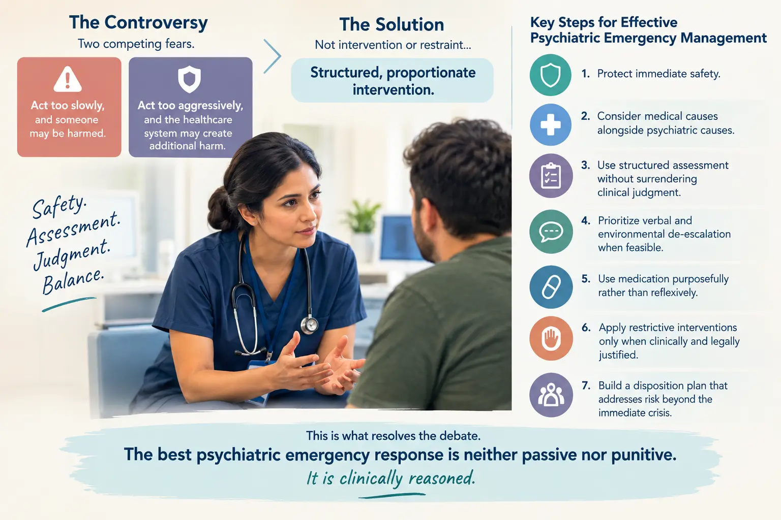 Psychiatric Emergency Management Is Neither Passive Nor Punitive